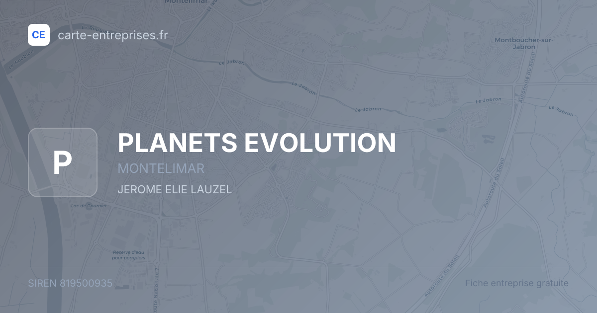PLANETS EVOLUTION — 819500935 — fiche entreprise