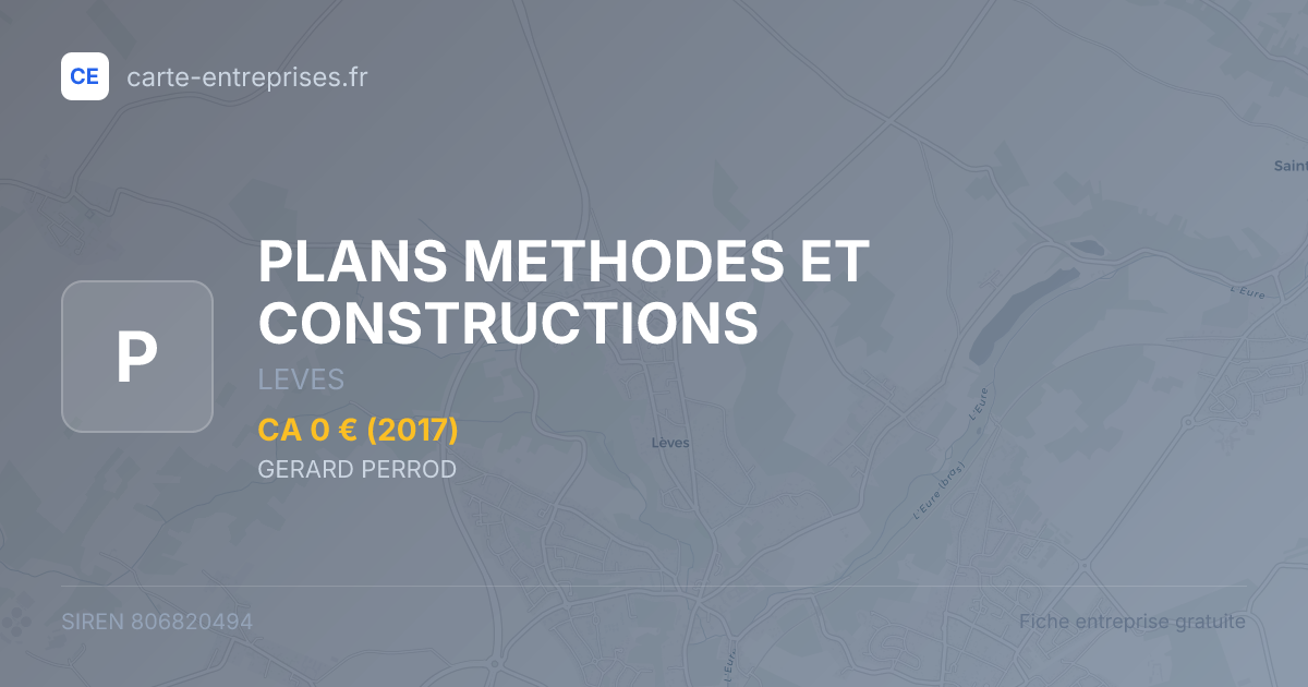 PLANS METHODES ET CONSTRUCTIONS — 806820494 — fiche entreprise
