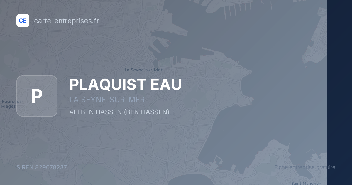PLAQUIST EAU — 829078237 — fiche entreprise
