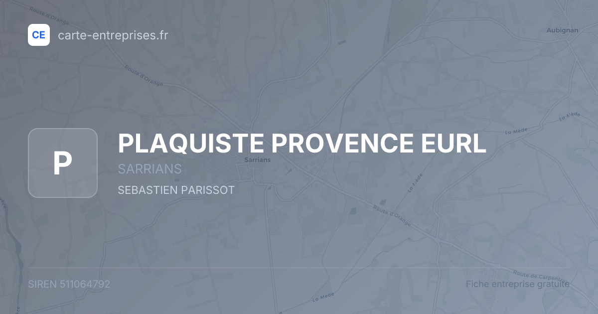 PLAQUISTE PROVENCE EURL — 511064792 — fiche entreprise