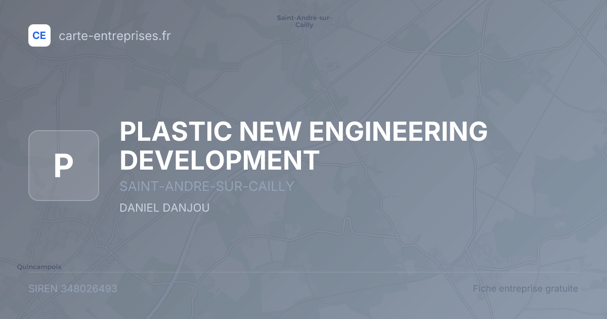 PLASTIC NEW ENGINEERING DEVELOPMENT — 348026493 — fiche entreprise