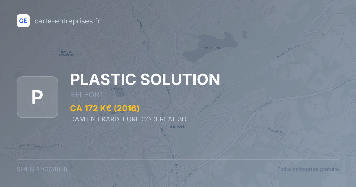 PLASTIC SOLUTION — 450061858 — fiche entreprise