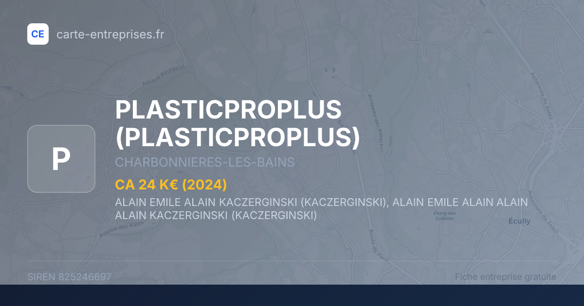 PLASTICPROPLUS — 825246697 — fiche entreprise