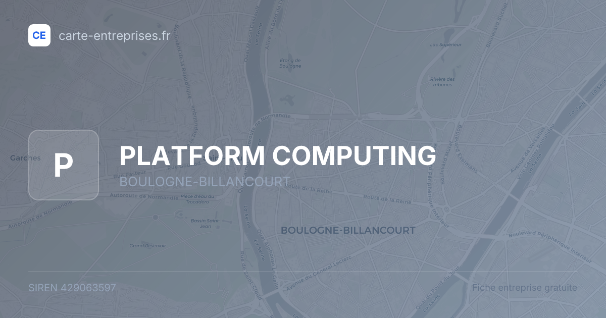 PLATFORM COMPUTING — 429063597 — fiche entreprise
