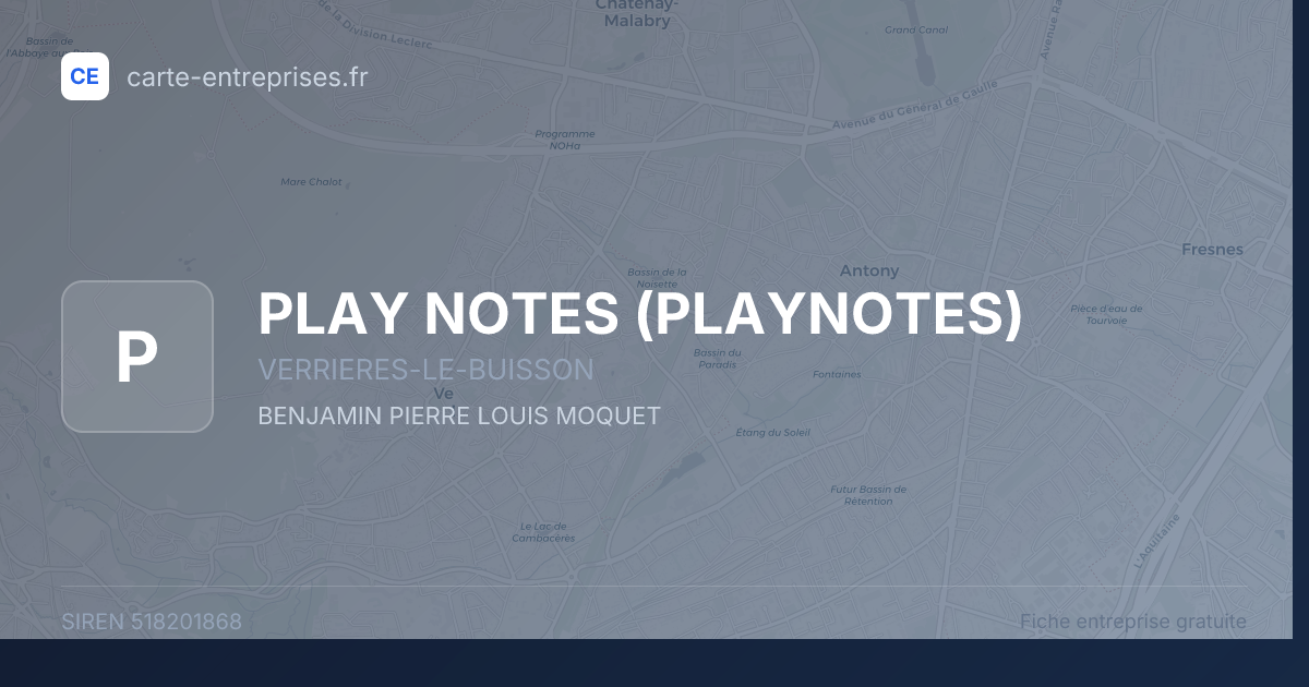PLAY NOTES (PLAYNOTES) — 518201868 — fiche entreprise
