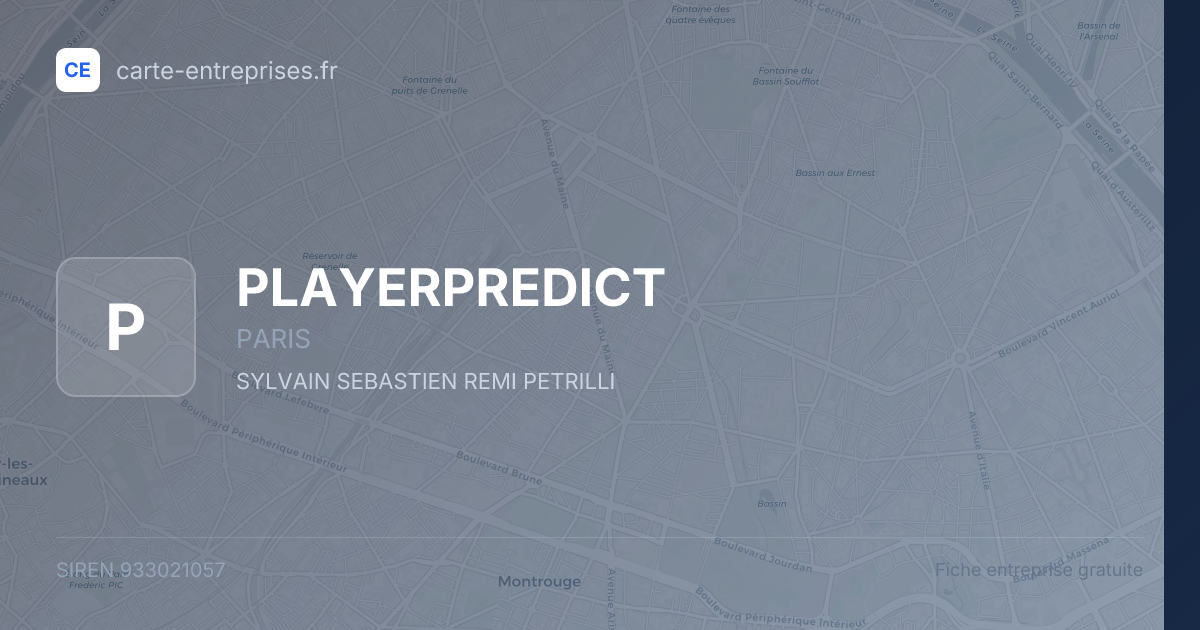 PLAYERPREDICT — 933021057 — fiche entreprise