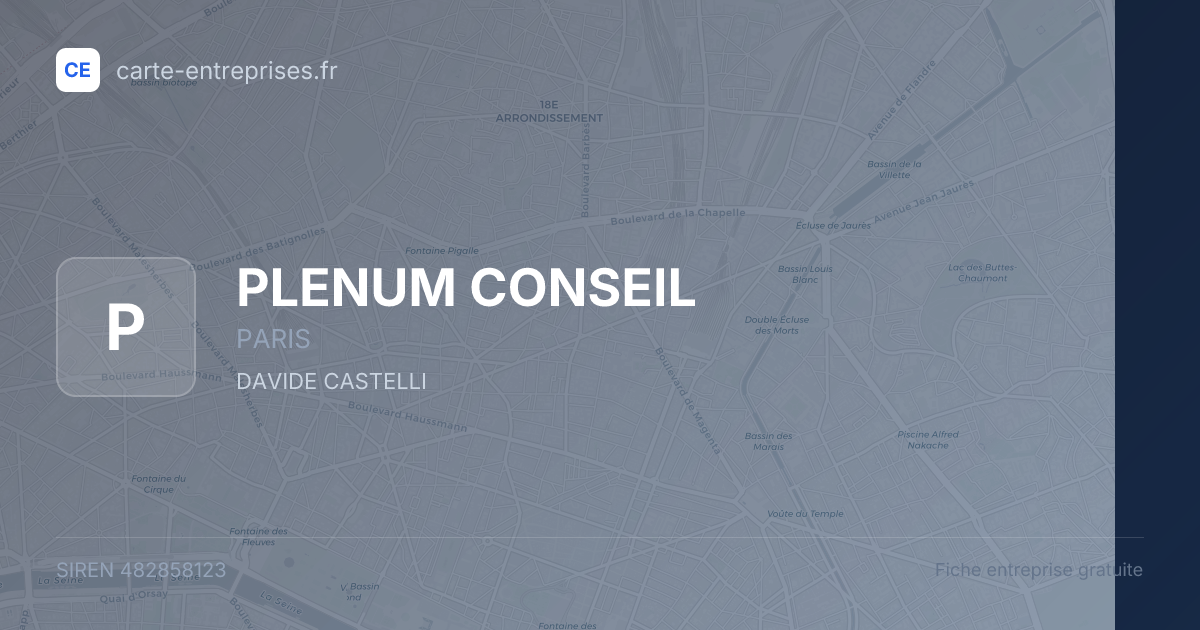 PLENUM CONSEIL — 482858123 — fiche entreprise