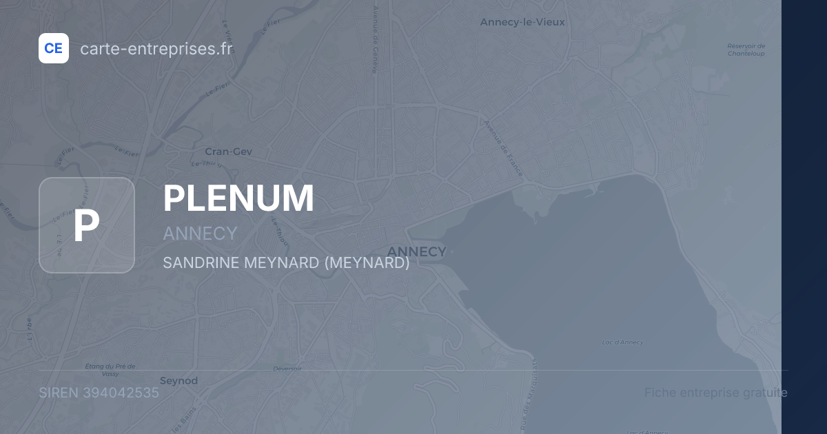 PLENUM — 394042535 — fiche entreprise