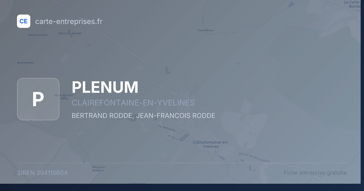 PLENUM — 394115604 — fiche entreprise