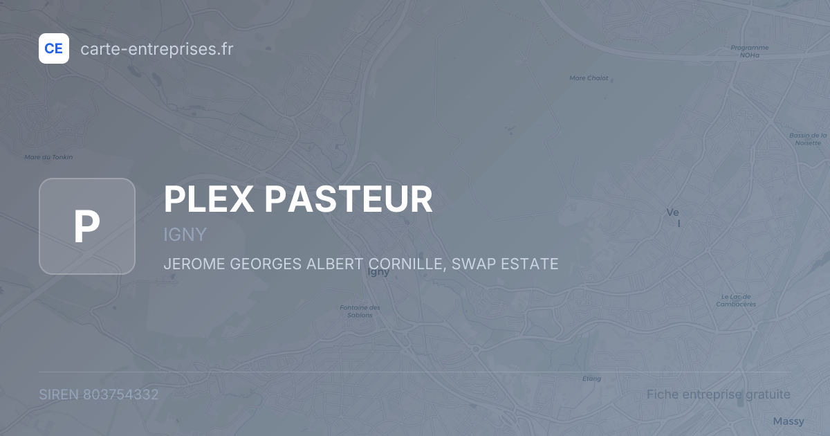 PLEX PASTEUR — 803754332 — fiche entreprise