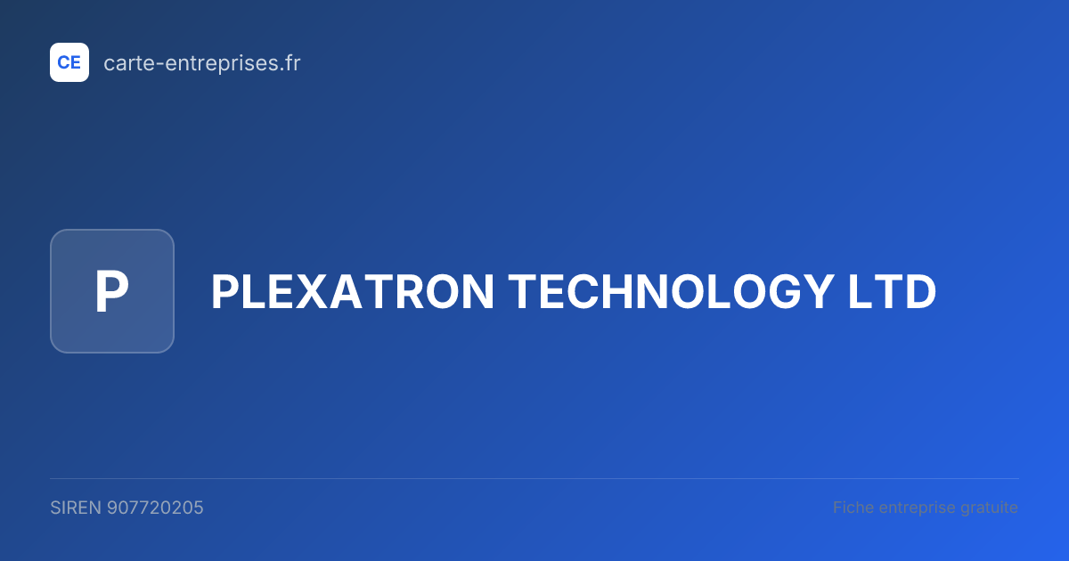 PLEXATRON TECHNOLOGY LTD — 907720205 — fiche entreprise