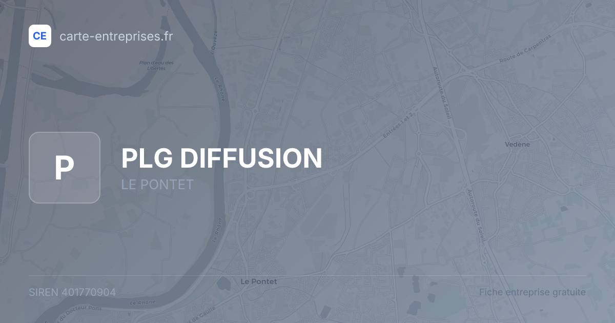 PLG DIFFUSION — 401770904 — fiche entreprise