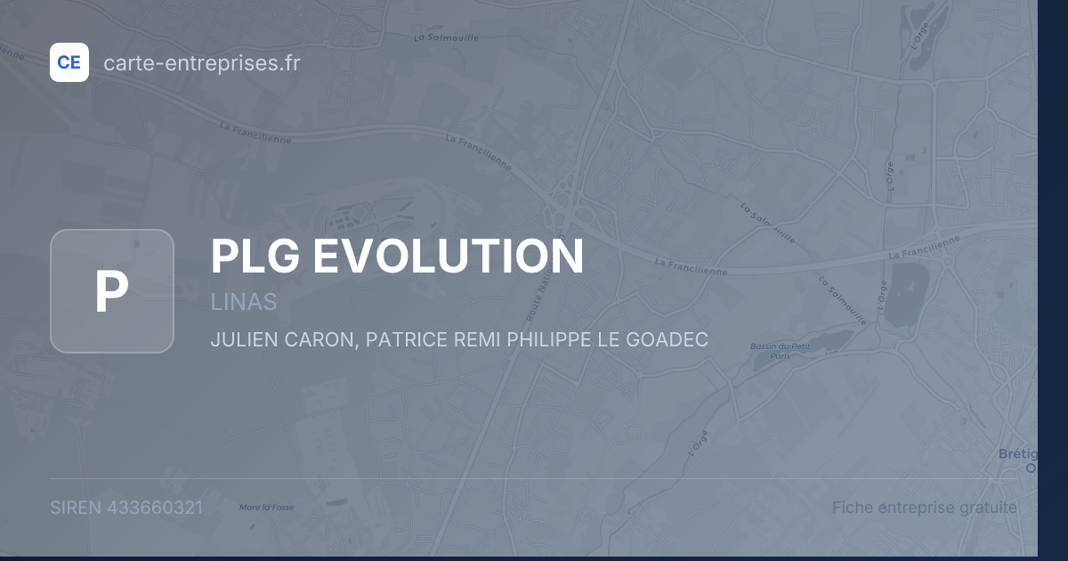 PLG EVOLUTION — 433660321 — fiche entreprise