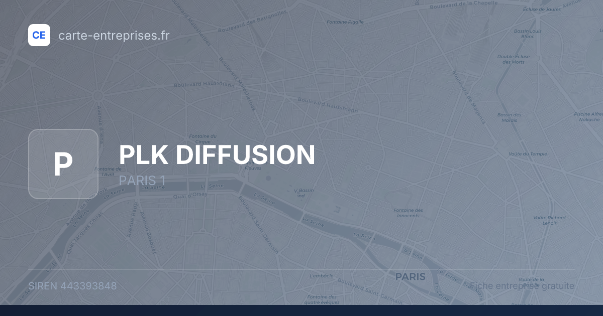 PLK DIFFUSION — 443393848 — fiche entreprise