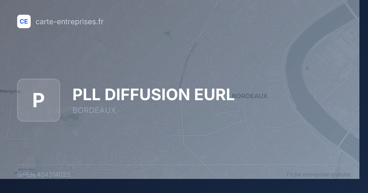 PLL DIFFUSION EURL — 404314023 — fiche entreprise