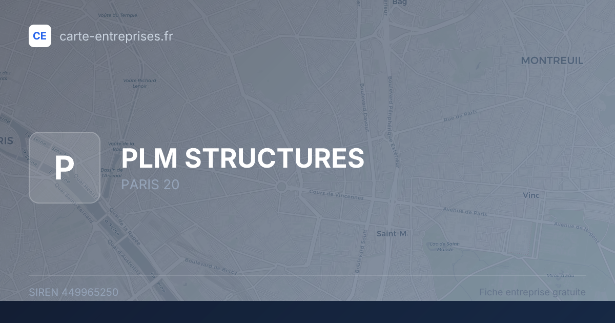 PLM STRUCTURES — 449965250 — fiche entreprise