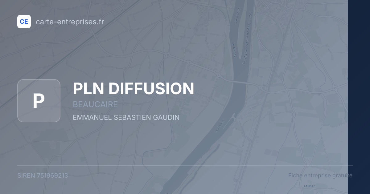 PLN DIFFUSION — 751969213 — fiche entreprise