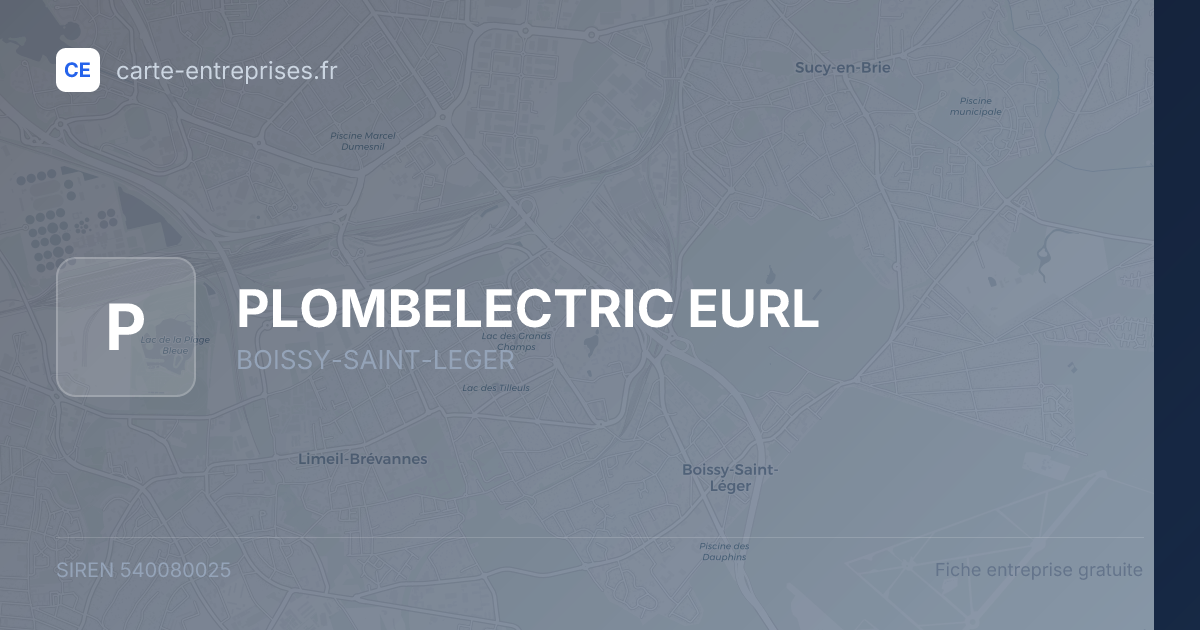 PLOMBELECTRIC EURL — 540080025 — fiche entreprise
