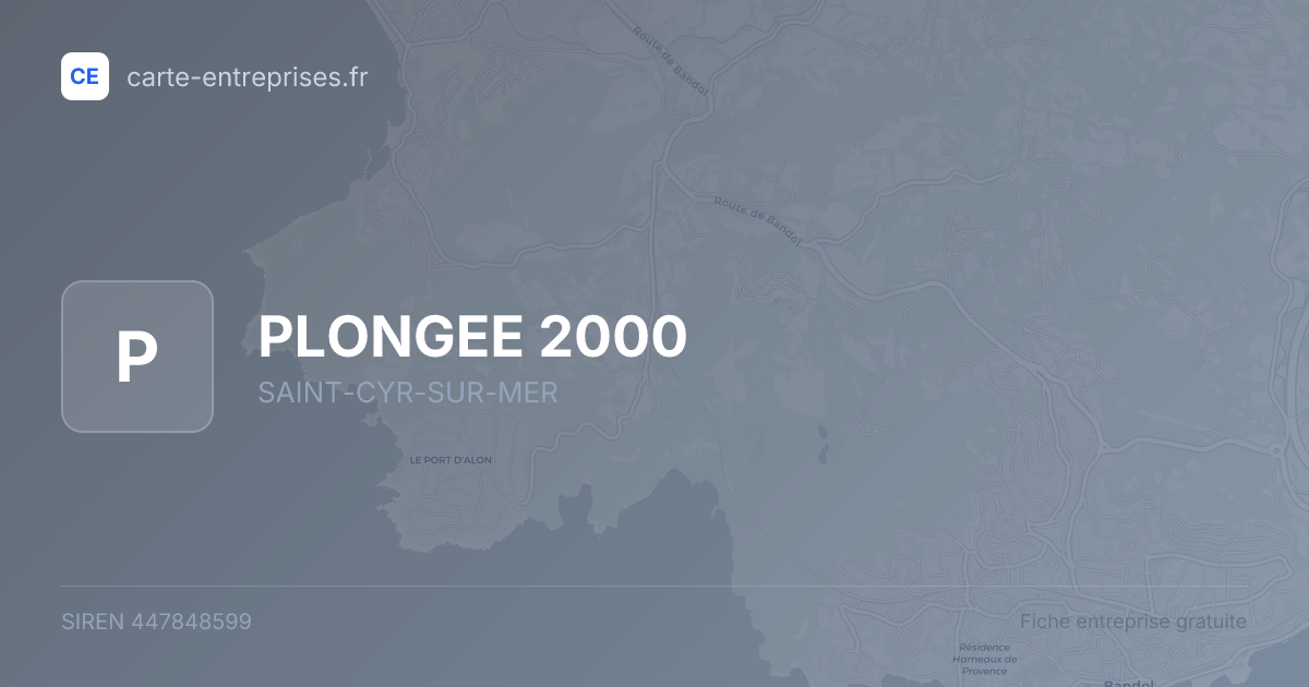 PLONGEE 2000 — 447848599 — fiche entreprise