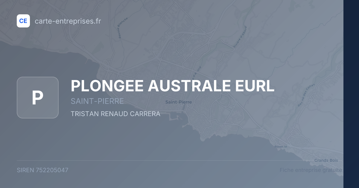 PLONGEE AUSTRALE EURL — 752205047 — fiche entreprise