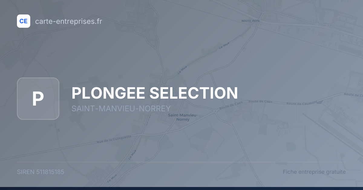 PLONGEE SELECTION — 511815185 — fiche entreprise