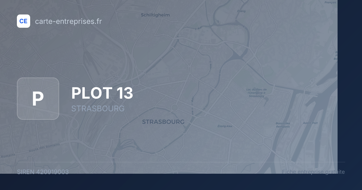PLOT 13 — 420919003 — fiche entreprise