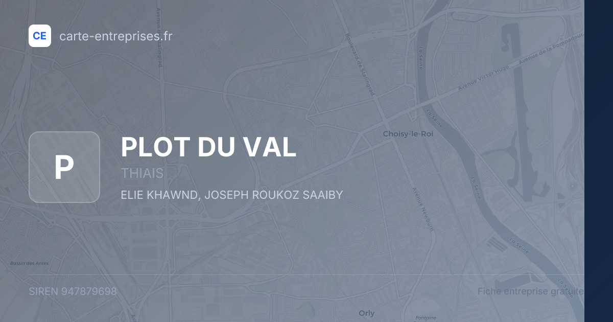 PLOT DU VAL — 947879698 — fiche entreprise
