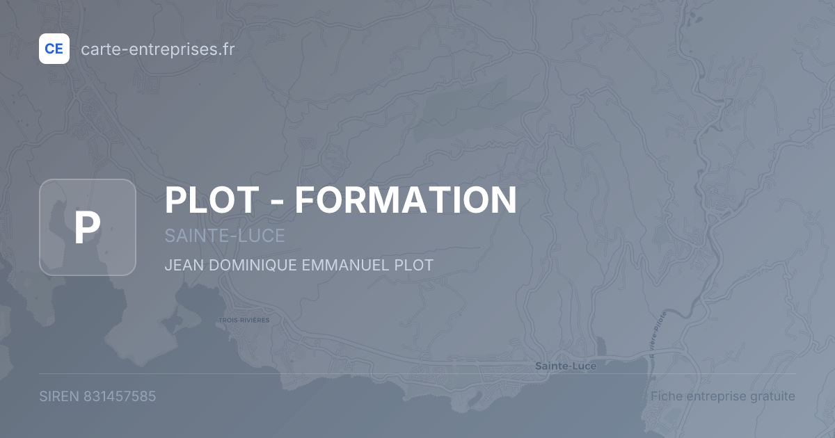 PLOT - FORMATION — 831457585 — fiche entreprise