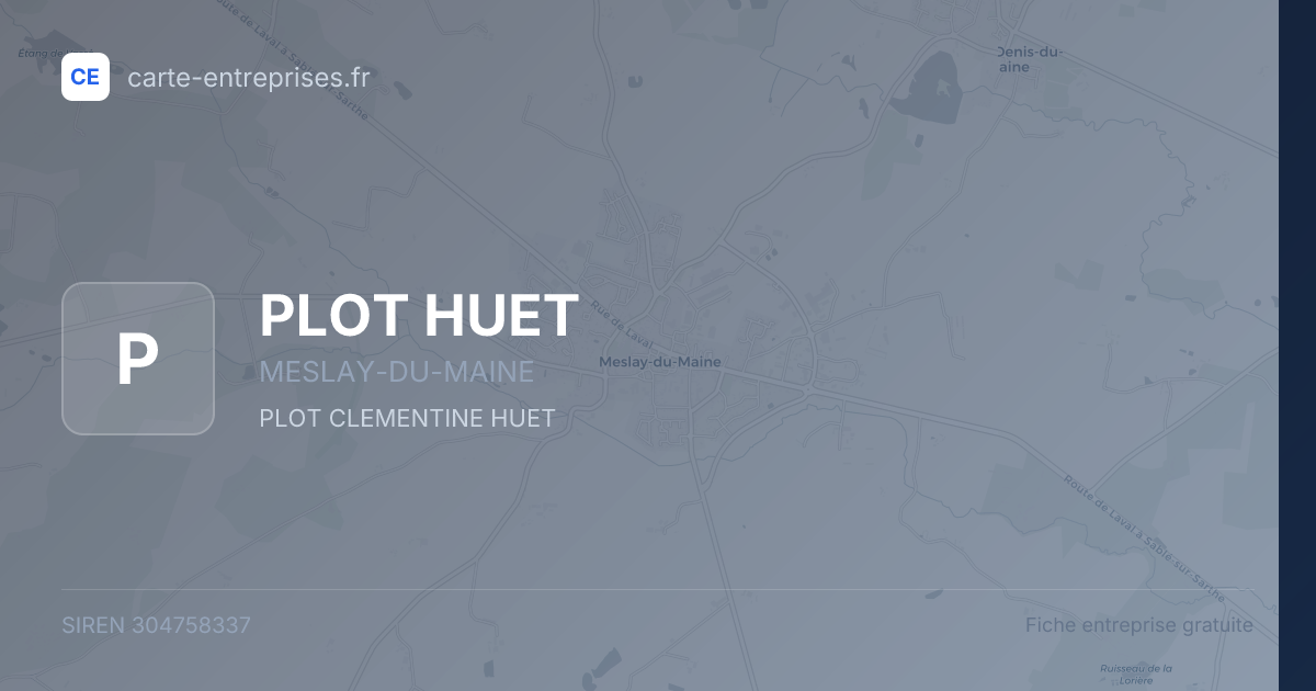 PLOT HUET — 304758337 — fiche entreprise