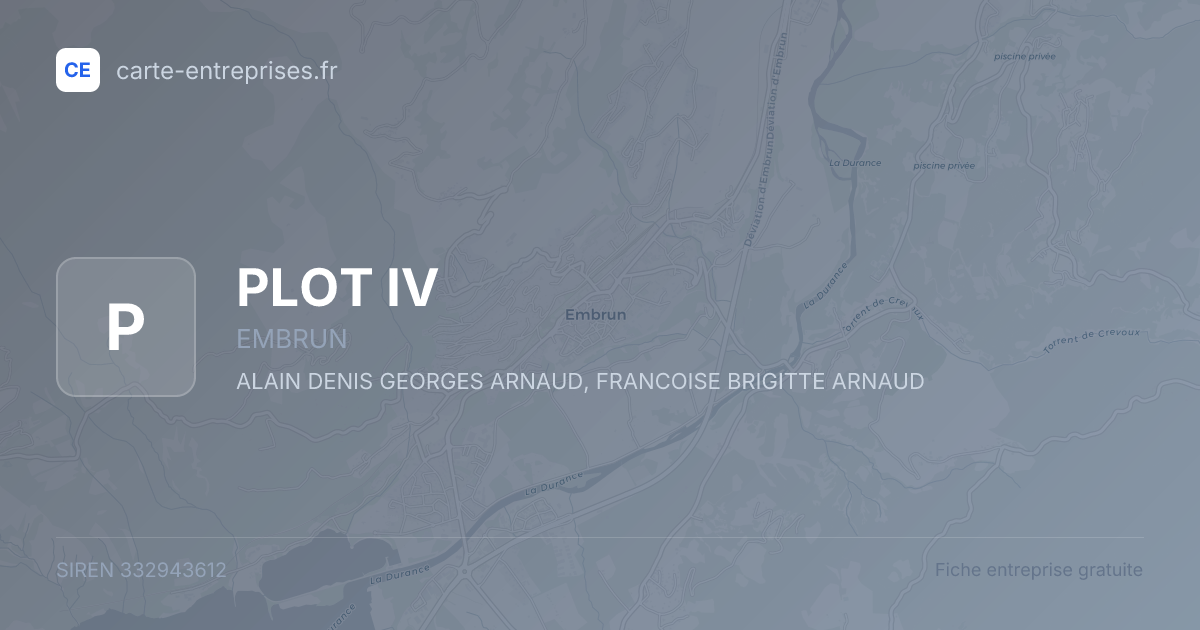 PLOT IV — 332943612 — fiche entreprise
