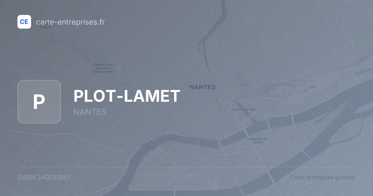 PLOT-LAMET — 340031947 — fiche entreprise