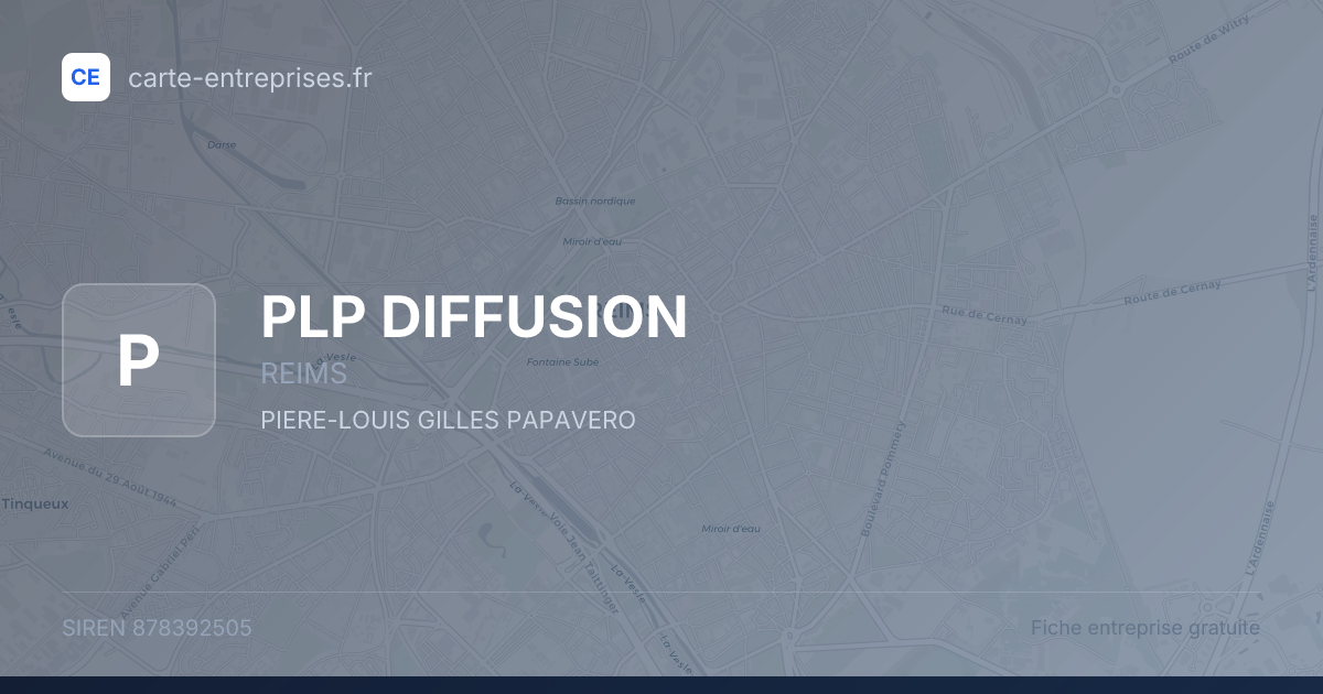 PLP DIFFUSION — 878392505 — fiche entreprise
