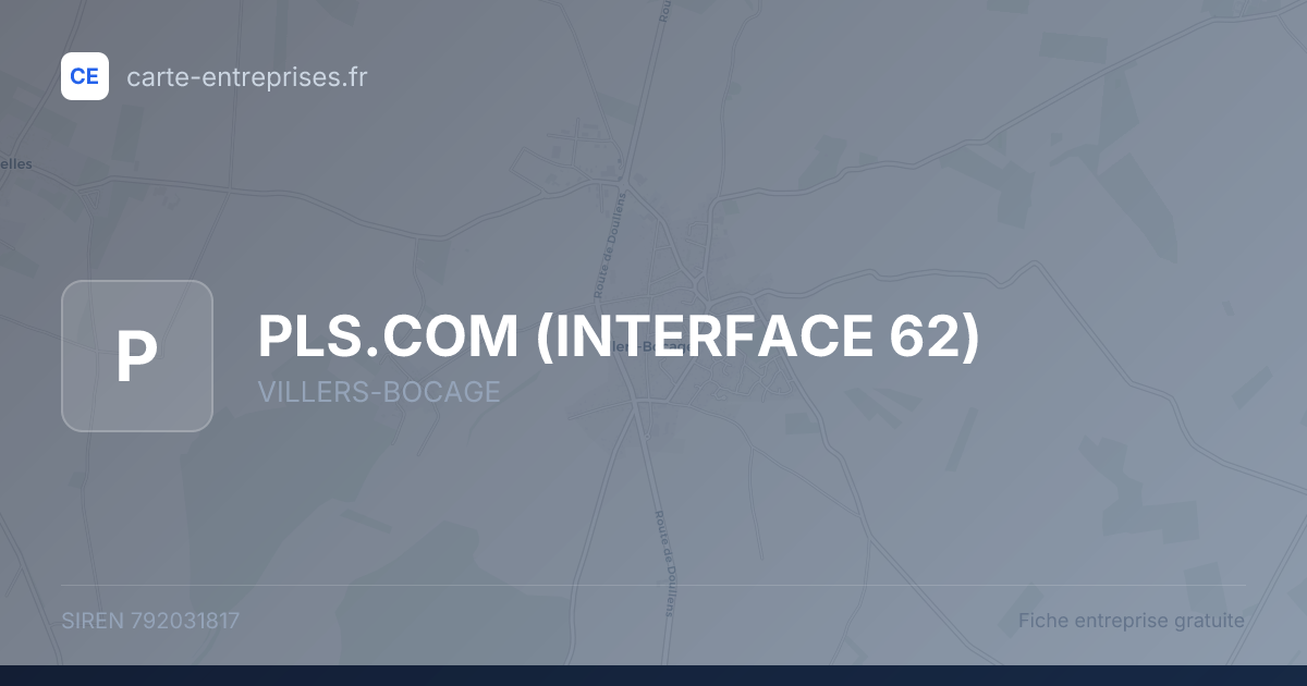 PLS.COM (INTERFACE 62) — 792031817 — fiche entreprise