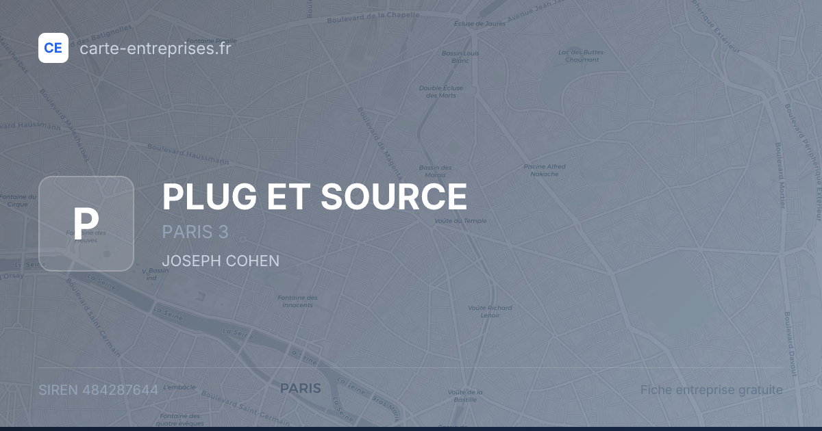 PLUG ET SOURCE — 484287644 — fiche entreprise