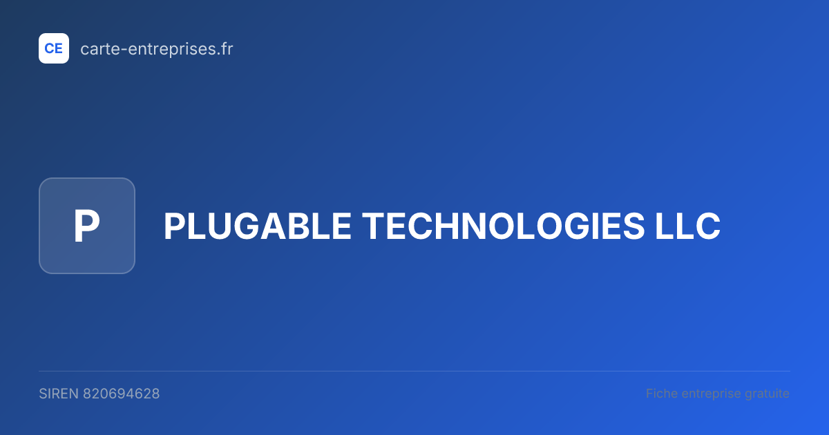 PLUGABLE TECHNOLOGIES LLC — 820694628 — fiche entreprise