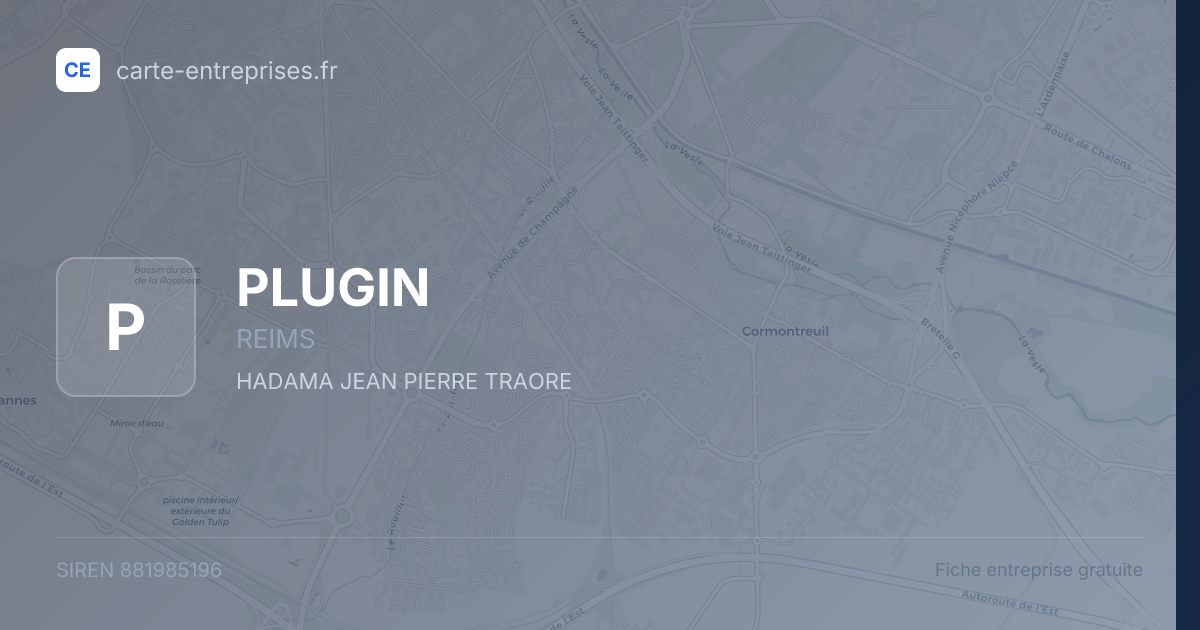 PLUGIN — 881985196 — fiche entreprise