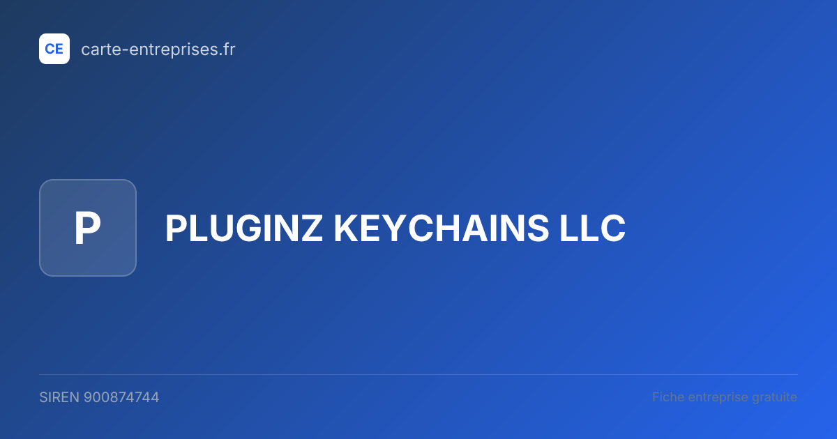 PLUGINZ KEYCHAINS LLC — 900874744 — fiche entreprise
