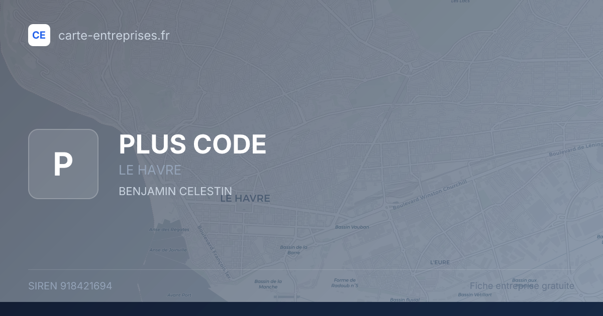 PLUS CODE — 918421694 — fiche entreprise