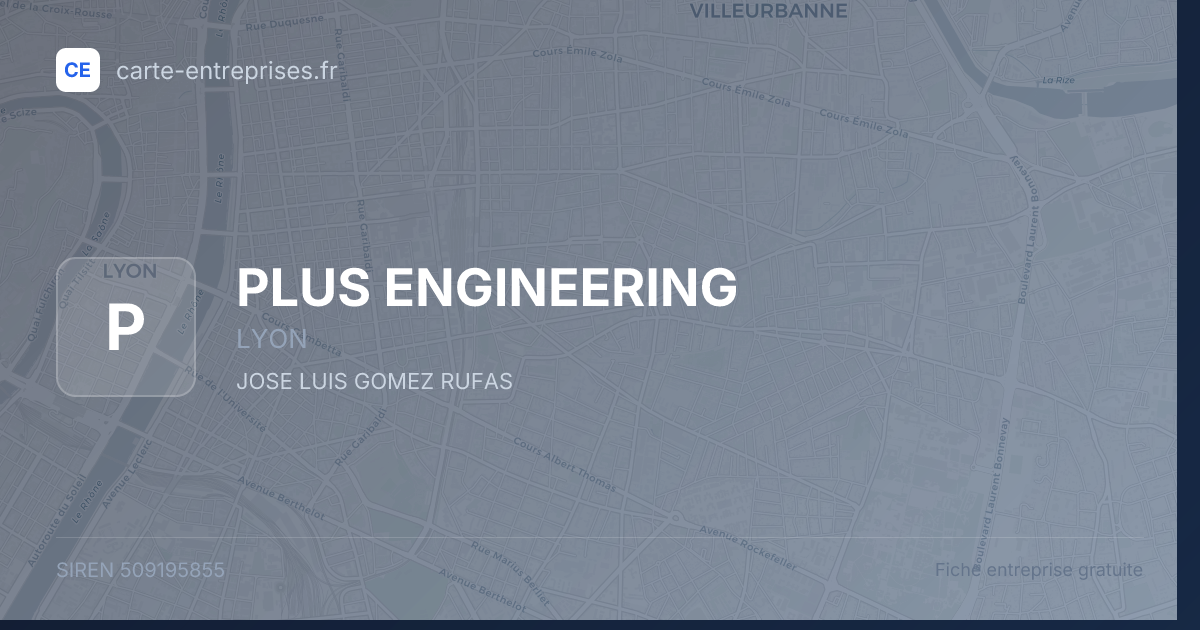 PLUS ENGINEERING — 509195855 — fiche entreprise