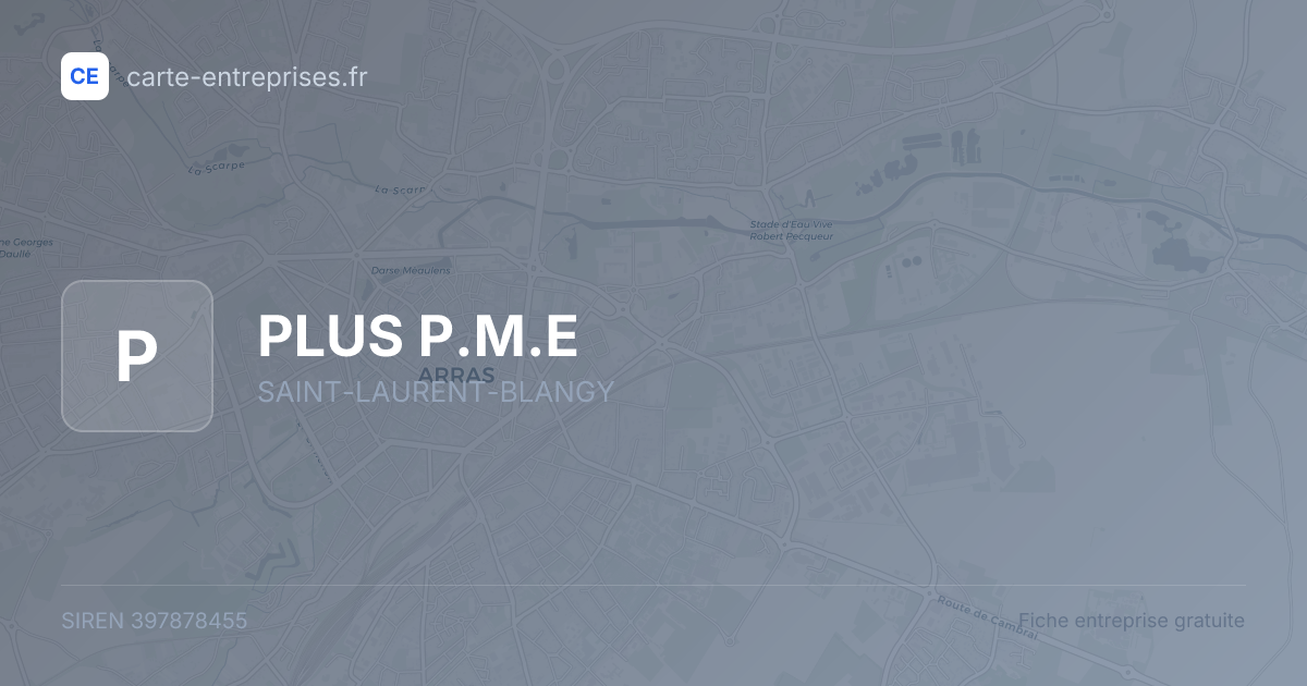 PLUS P.M.E — 397878455 — fiche entreprise