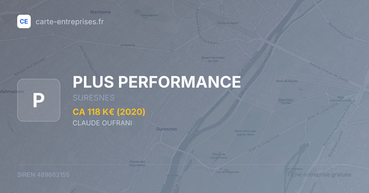 PLUS PERFORMANCE — 489662155 — fiche entreprise