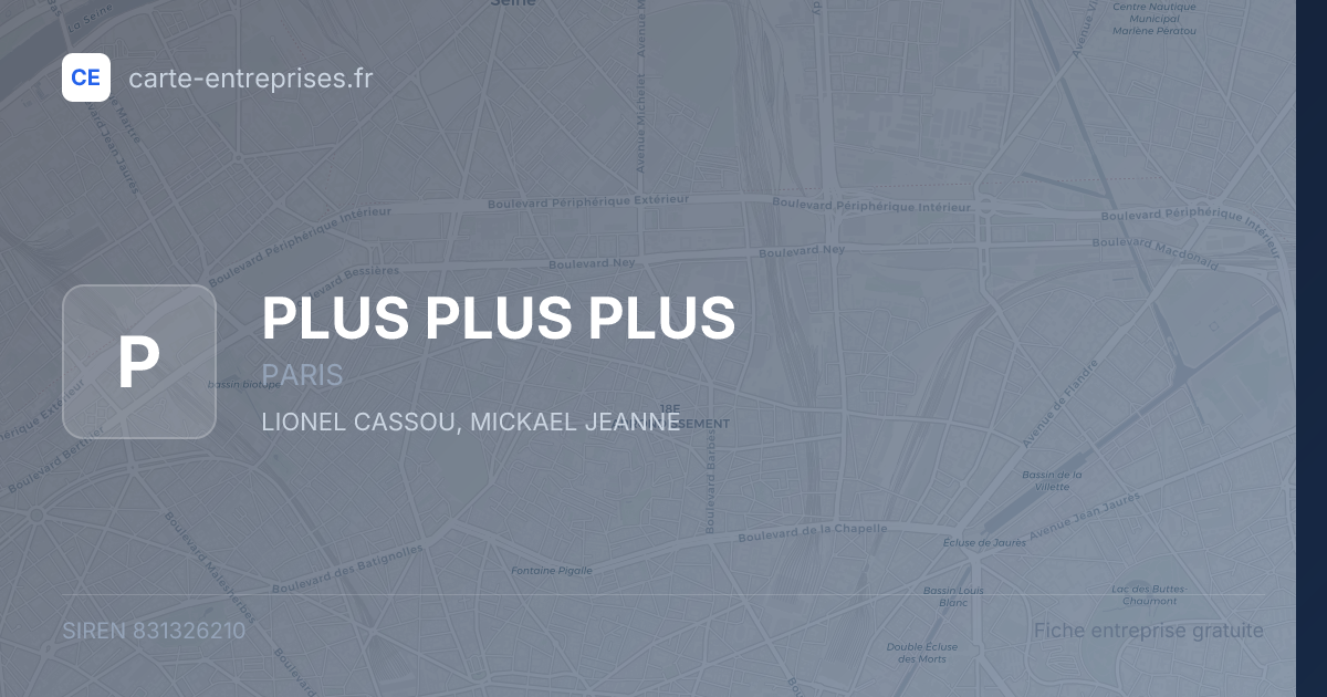 PLUS PLUS PLUS — 831326210 — fiche entreprise
