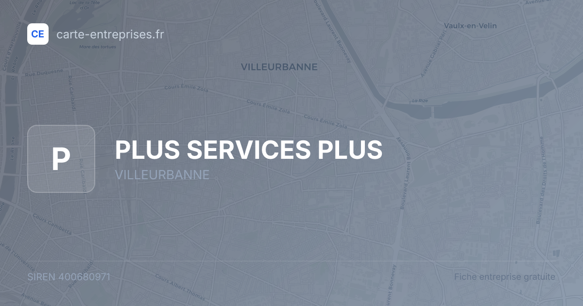 PLUS SERVICES PLUS — 400680971 — fiche entreprise