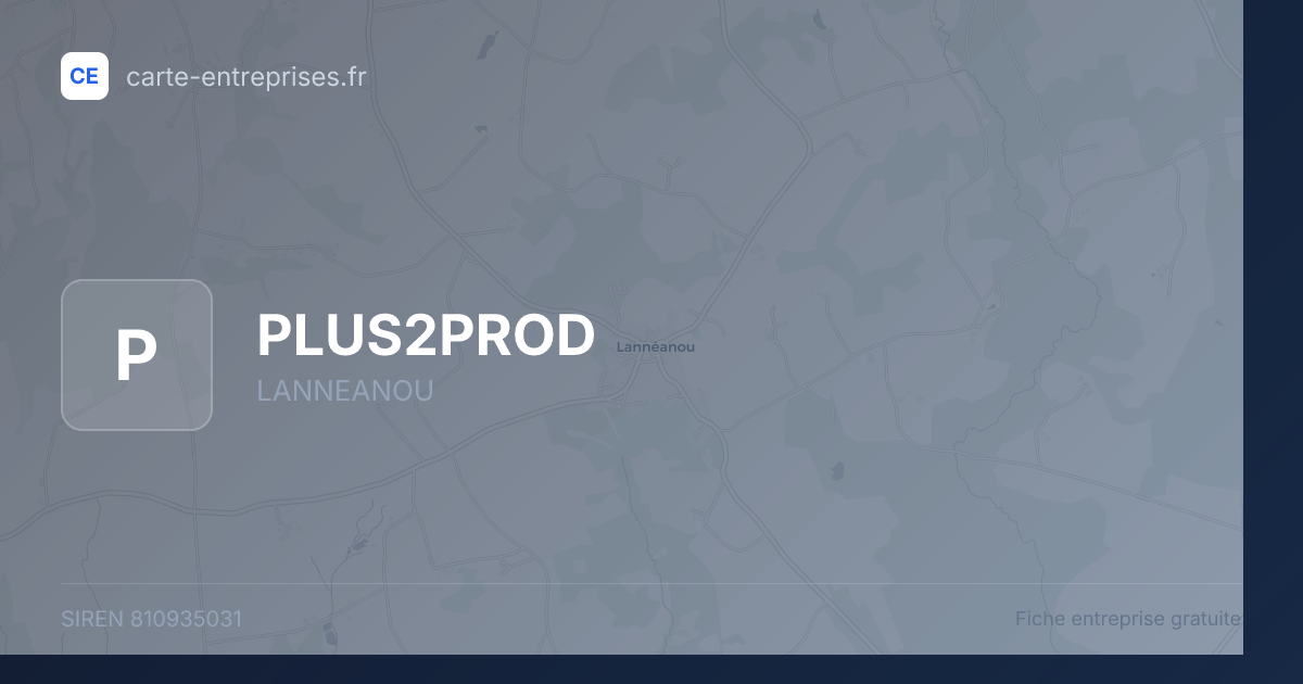 PLUS2PROD — 810935031 — fiche entreprise
