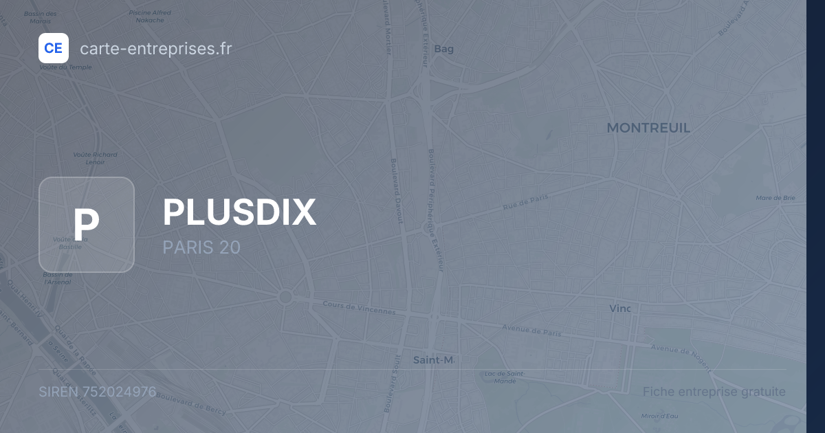 PLUSDIX — 752024976 — fiche entreprise