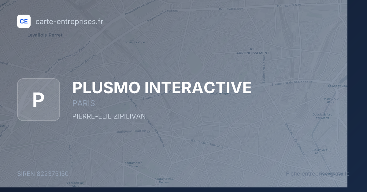 PLUSMO INTERACTIVE — 822375150 — fiche entreprise