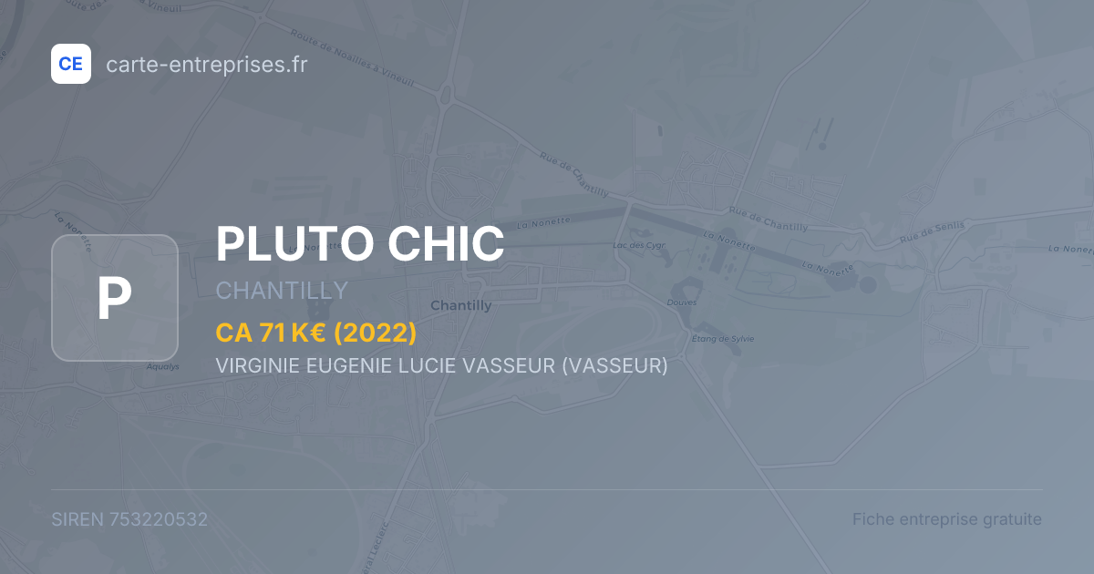 PLUTO CHIC — 753220532 — fiche entreprise