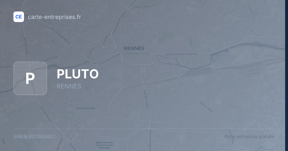 PLUTO — 923592463 — fiche entreprise