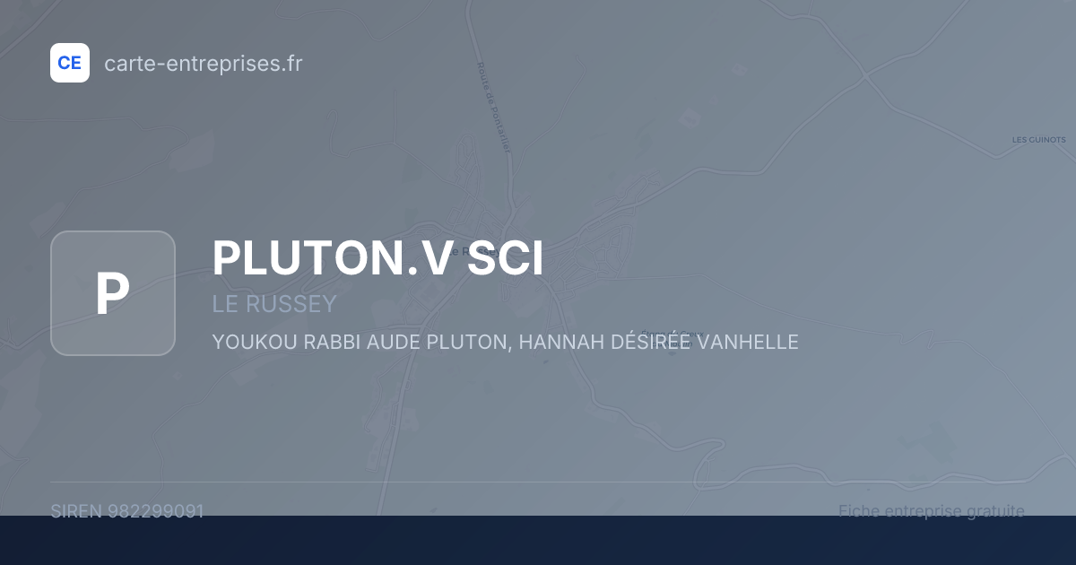 PLUTON.V SCI — 982299091 — fiche entreprise