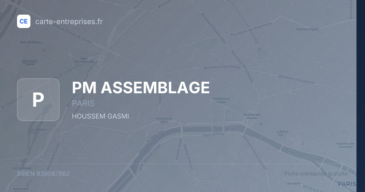 PM ASSEMBLAGE — 939087862 — fiche entreprise